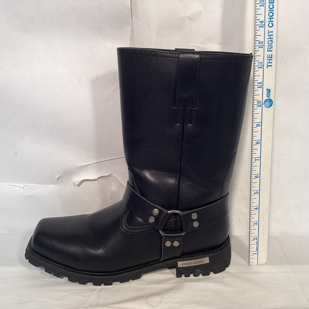 Dream Apparel Black Motorcycle Boots Men’s Size 12 - Picture 13 of 13